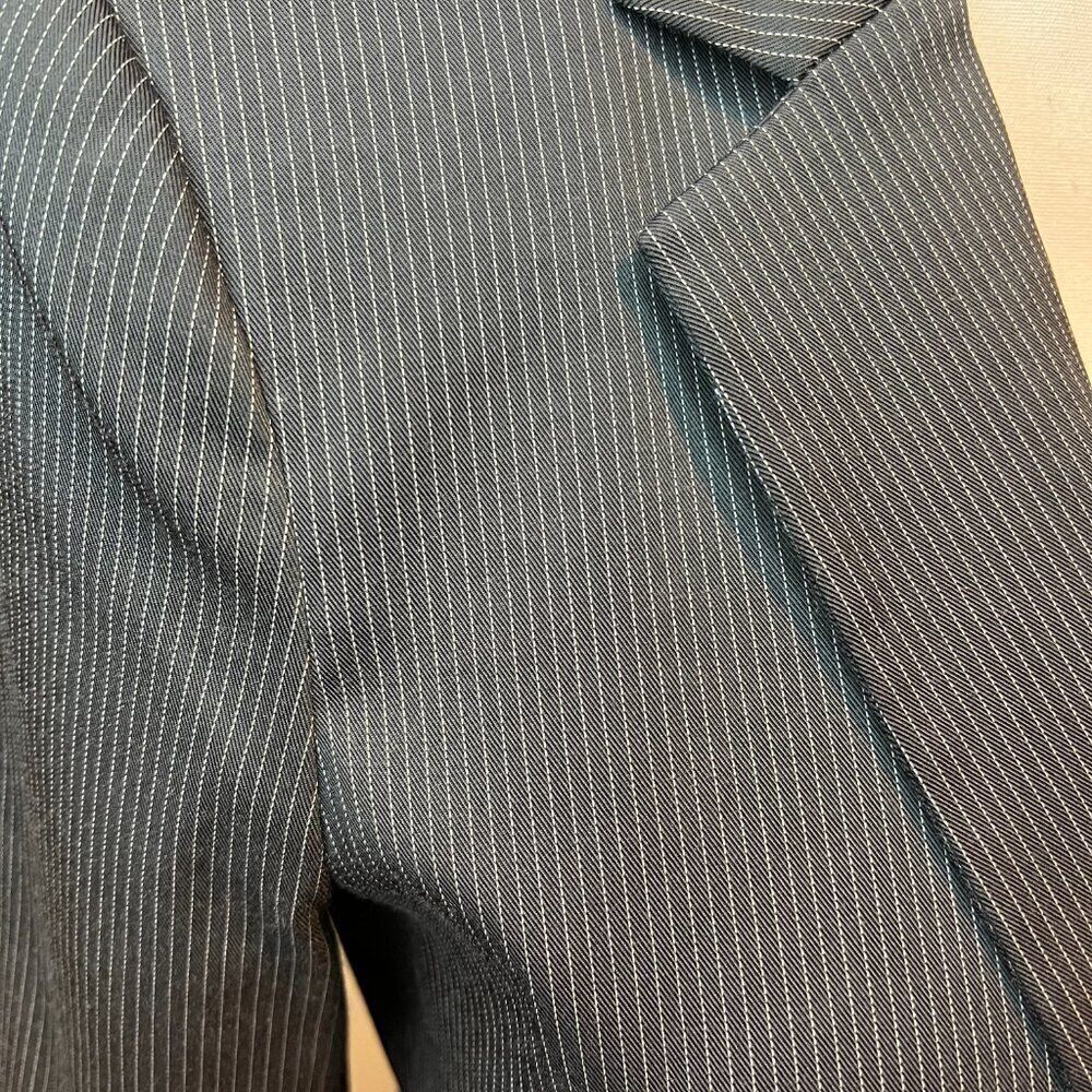 Mng By Mango Black Pinstriped Single Button Moder… - image 3